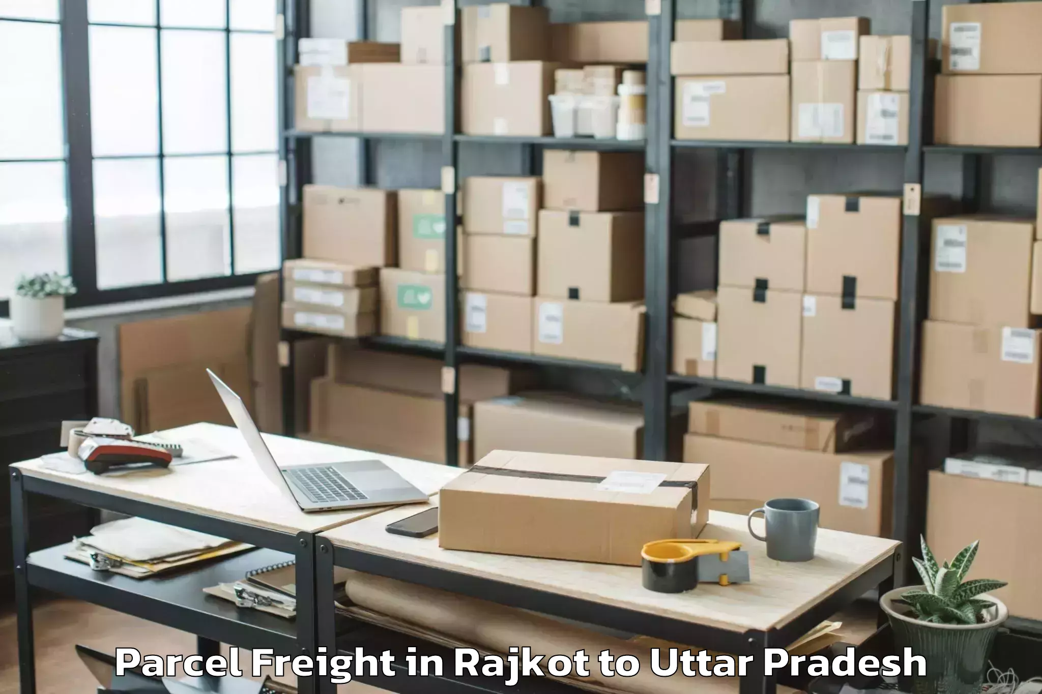 Expert Rajkot to Abhilashi University Aligarh Parcel Freight